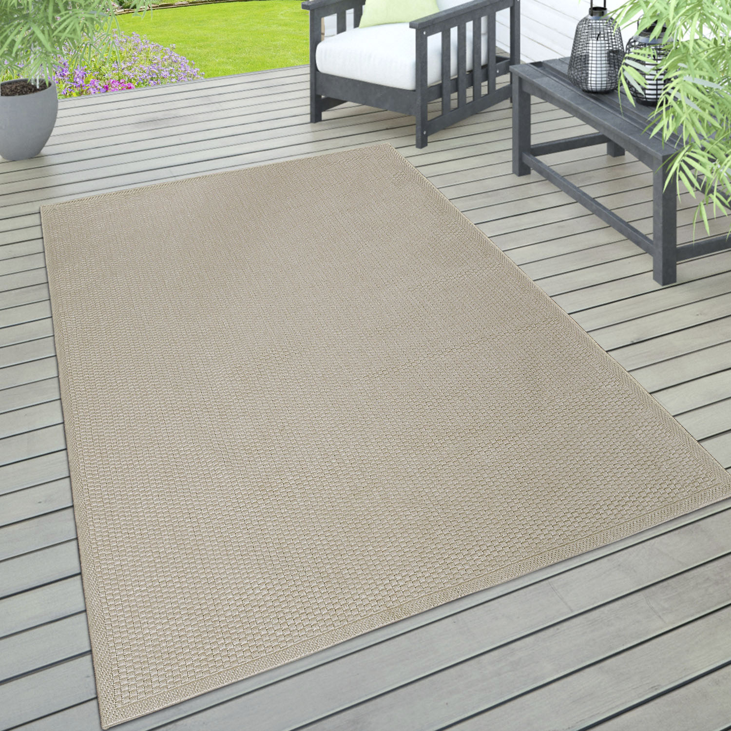 Paco Home Teppich »Timber 125«, In- und Outdoor geeignet, Wohnzimmer, maschinell gewebt von PACO HOME