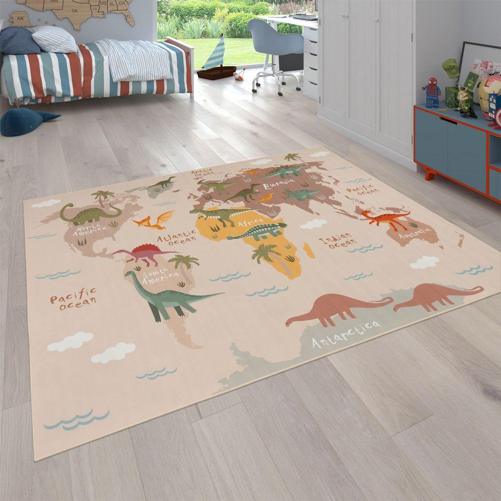 Teppich Kinderzimmer Dinosauriert Welt Rutschfest Unisex  140x200 cm von Paco Home