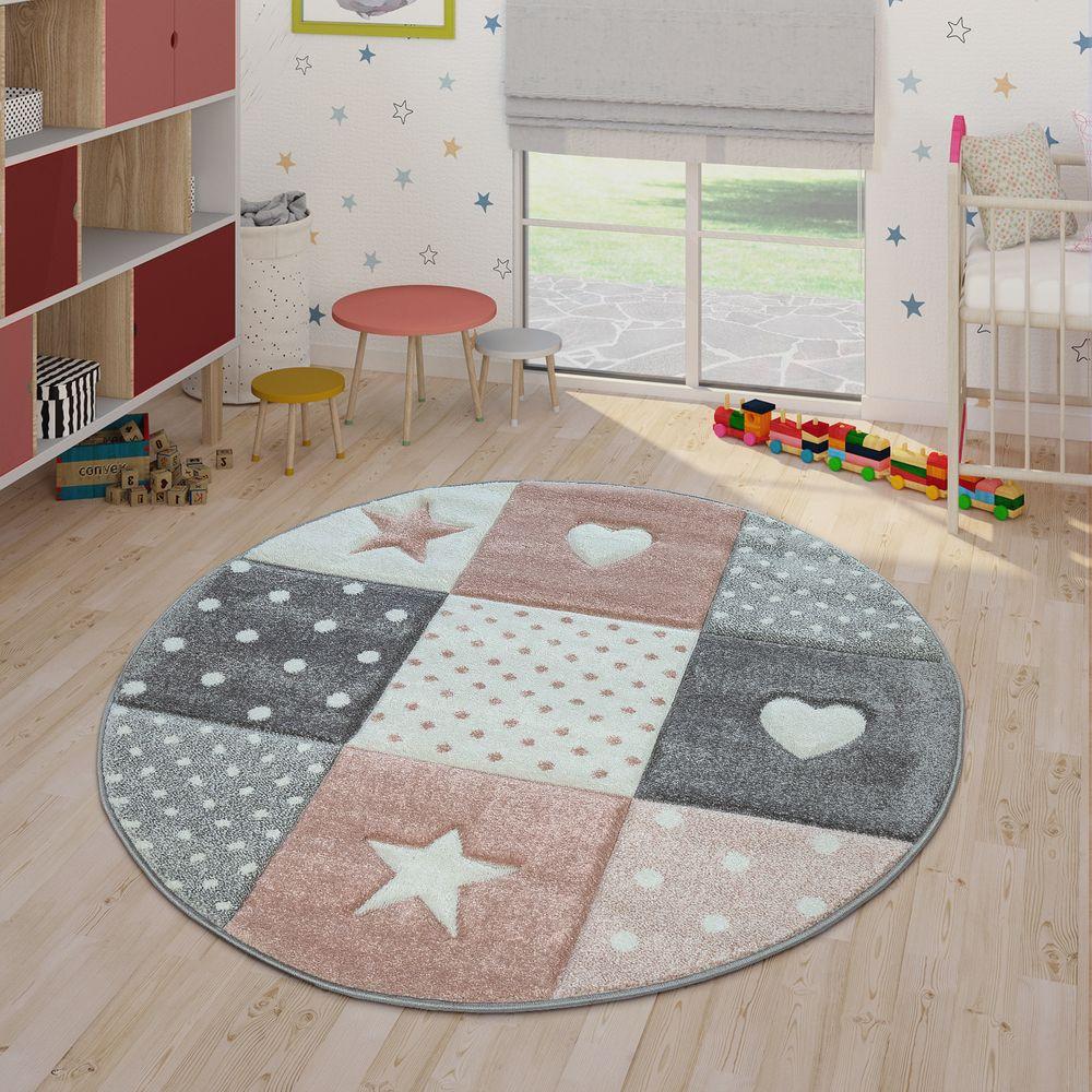 Teppich Kinderzimmer Herz Krone Punkte Rutschfest Unisex  140x200 cm von Paco Home