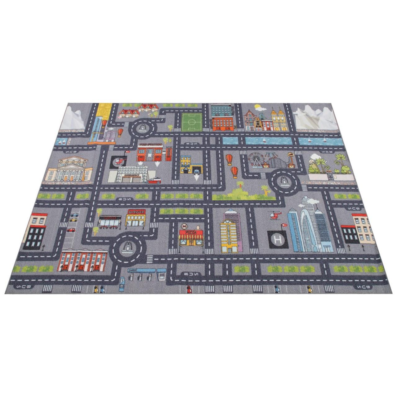 Teppich Kinderzimmer Spielteppich Straßen Motiv Unisex  140x200 cm von Paco Home