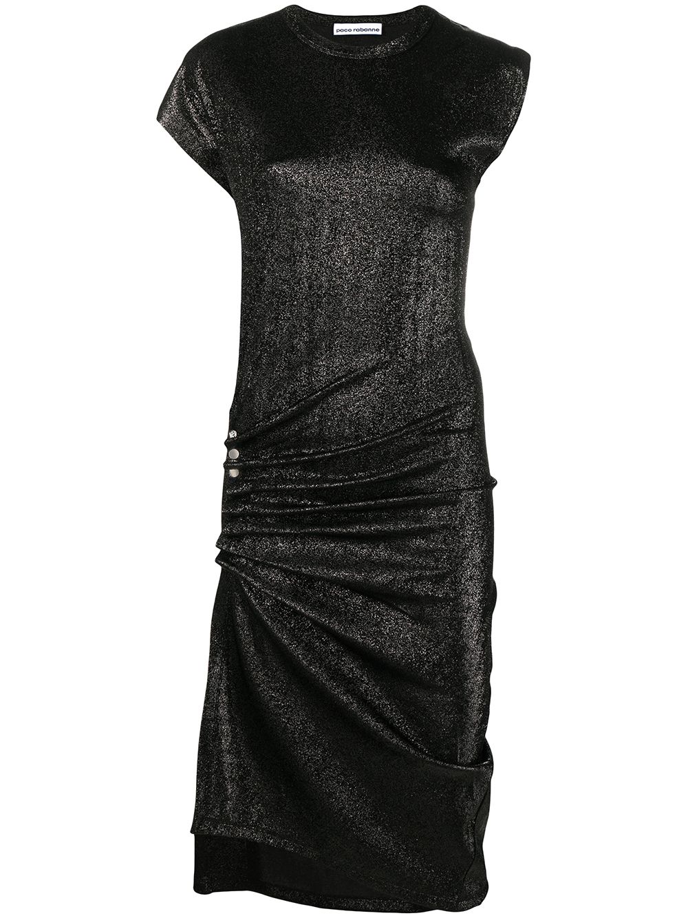 Rabanne Lurex jersey draped dress - Black von Rabanne