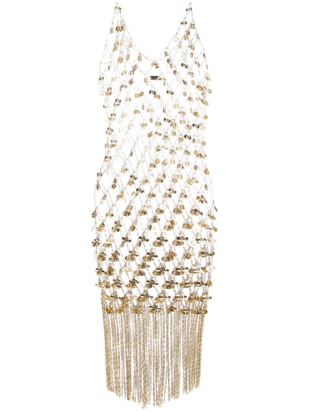 Rabanne fringed chainmail dress - Gold von Rabanne