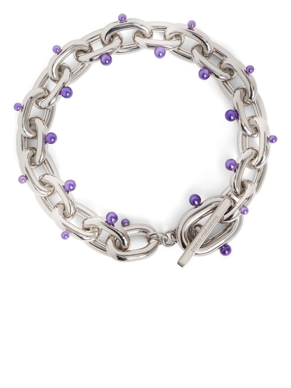 Rabanne XL pearl-embellished chain-link necklace - Silver von Rabanne