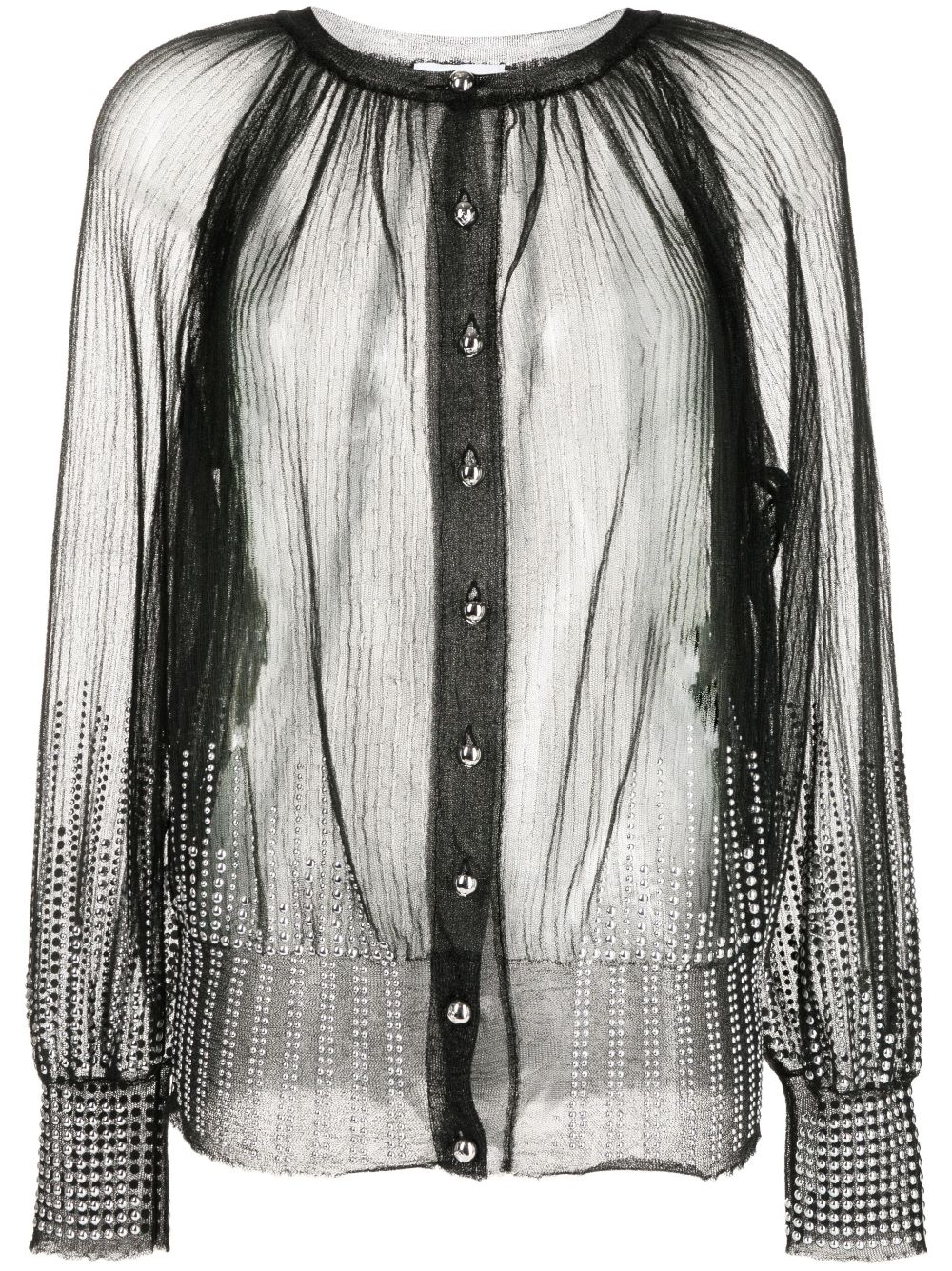 Rabanne beaded sheer cardigan - Black von Rabanne