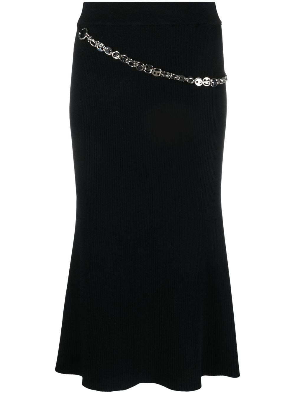 Rabanne chain-detail ribbed-knit skirt - Black von Rabanne