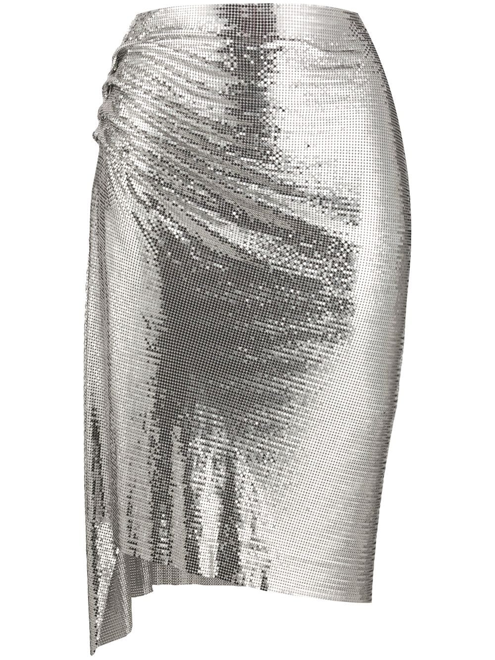 Rabanne chainmail ruched skirt - Silver von Rabanne