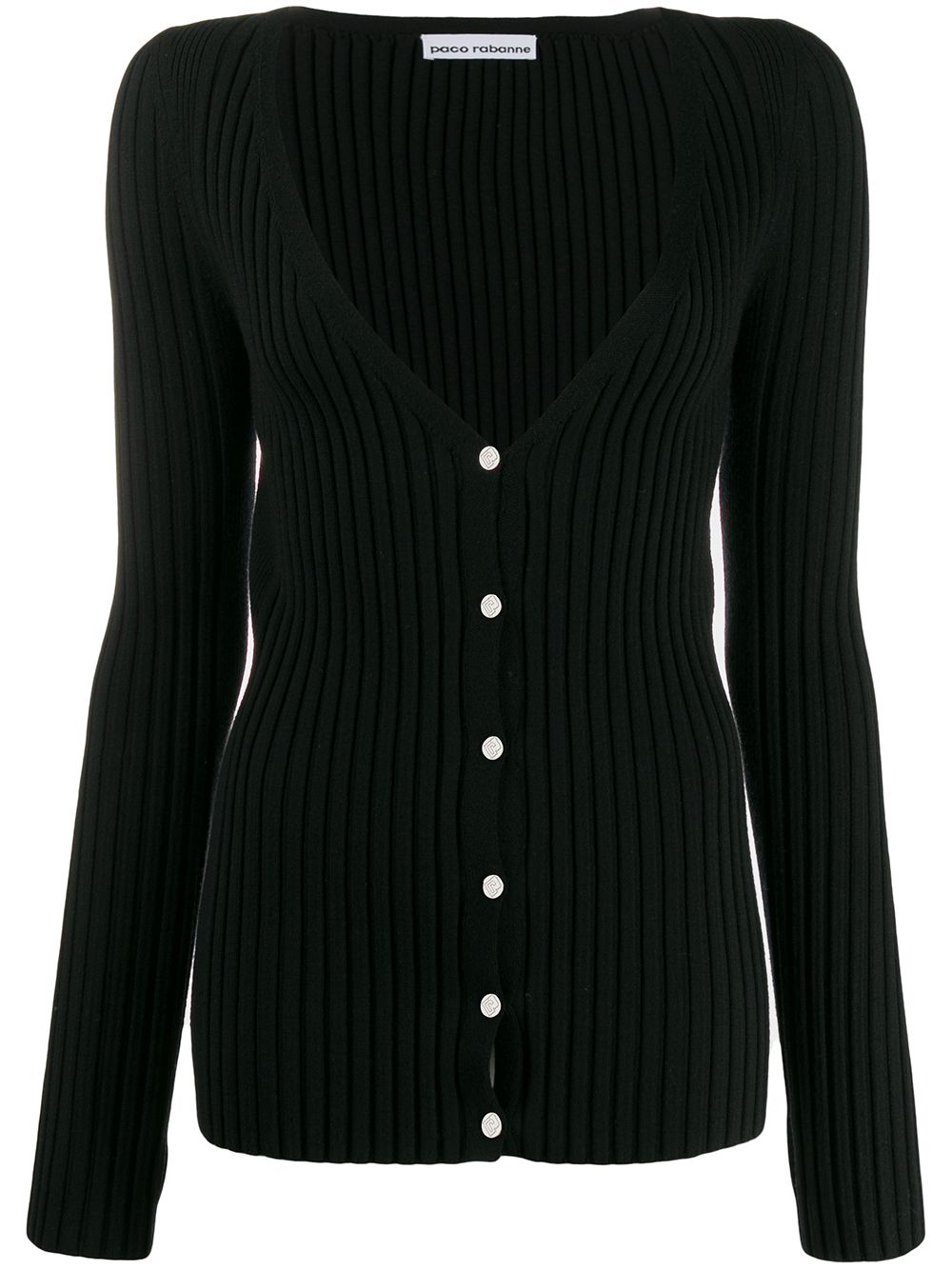 Rabanne deep V-neck cardigan - Black von Rabanne