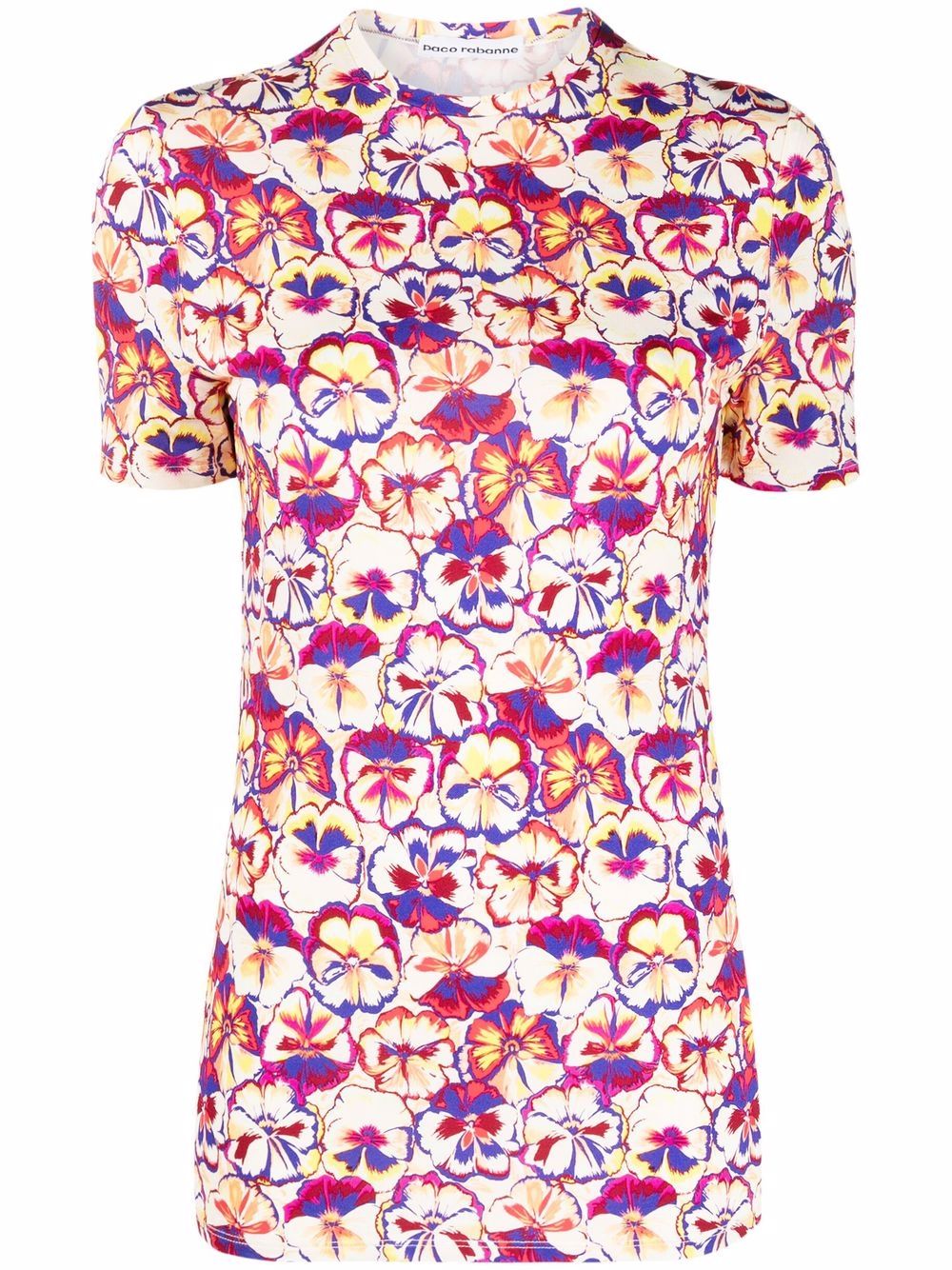 Rabanne floral-print short-sleeve T-shirt - Pink von Rabanne