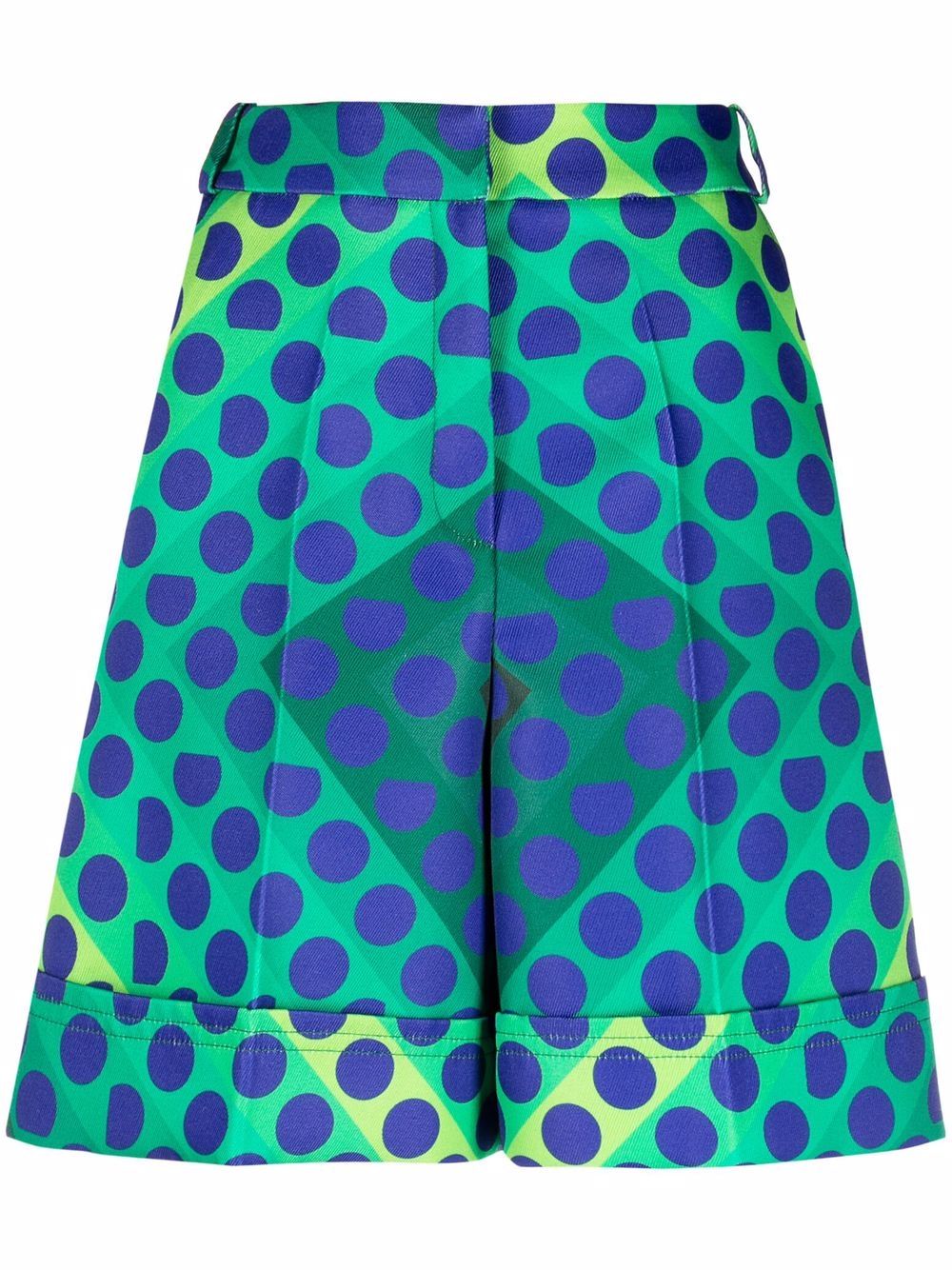 Rabanne high-waisted graphic-print shorts - Green von Rabanne