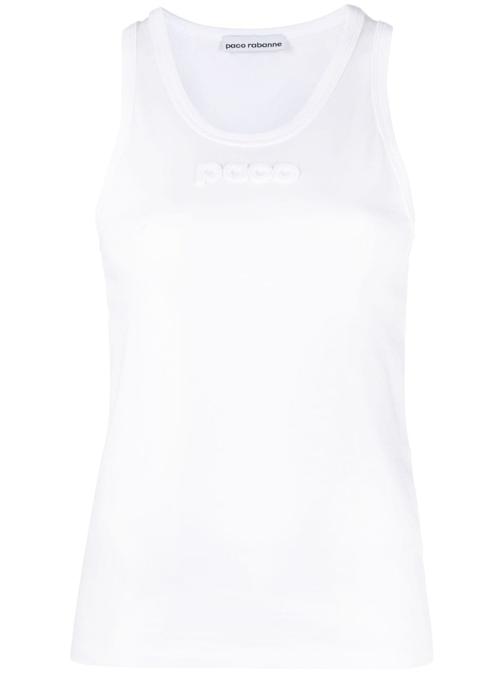 Rabanne logo-embossed cotton tank top - White von Rabanne