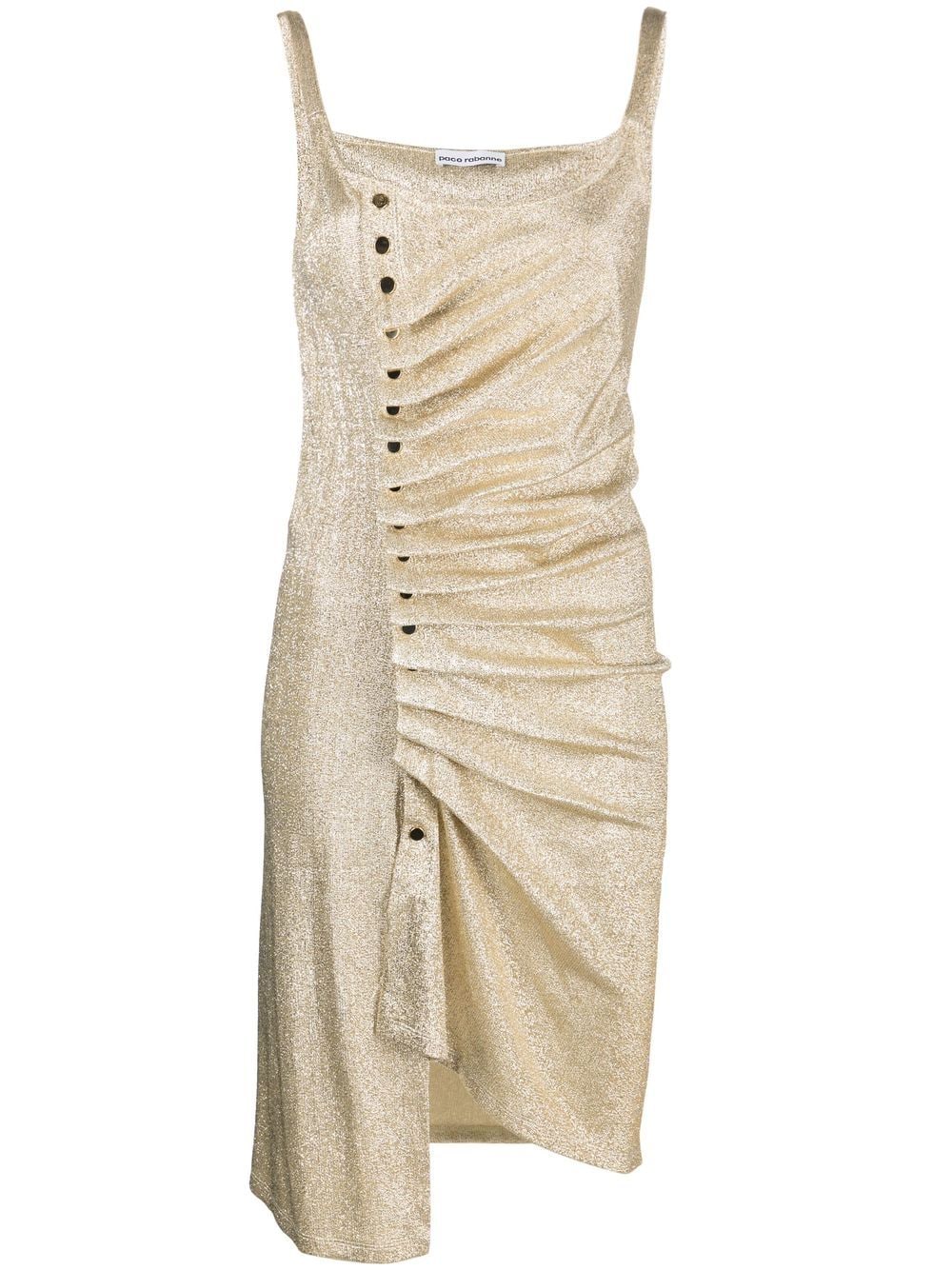 Rabanne ruched sleeveless mini dress - Gold von Rabanne