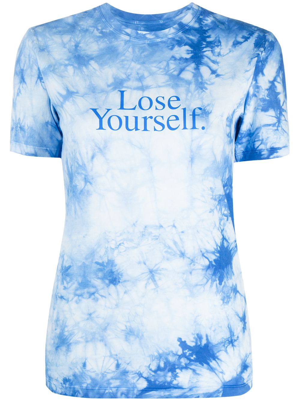 Rabanne slogan print tie-dye T-shirt - Blue von Rabanne