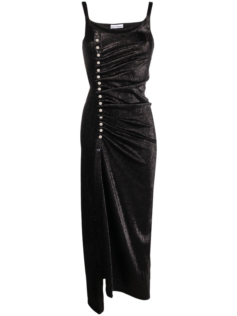 Rabanne stud-detailed metallic maxi dress - Black von Rabanne