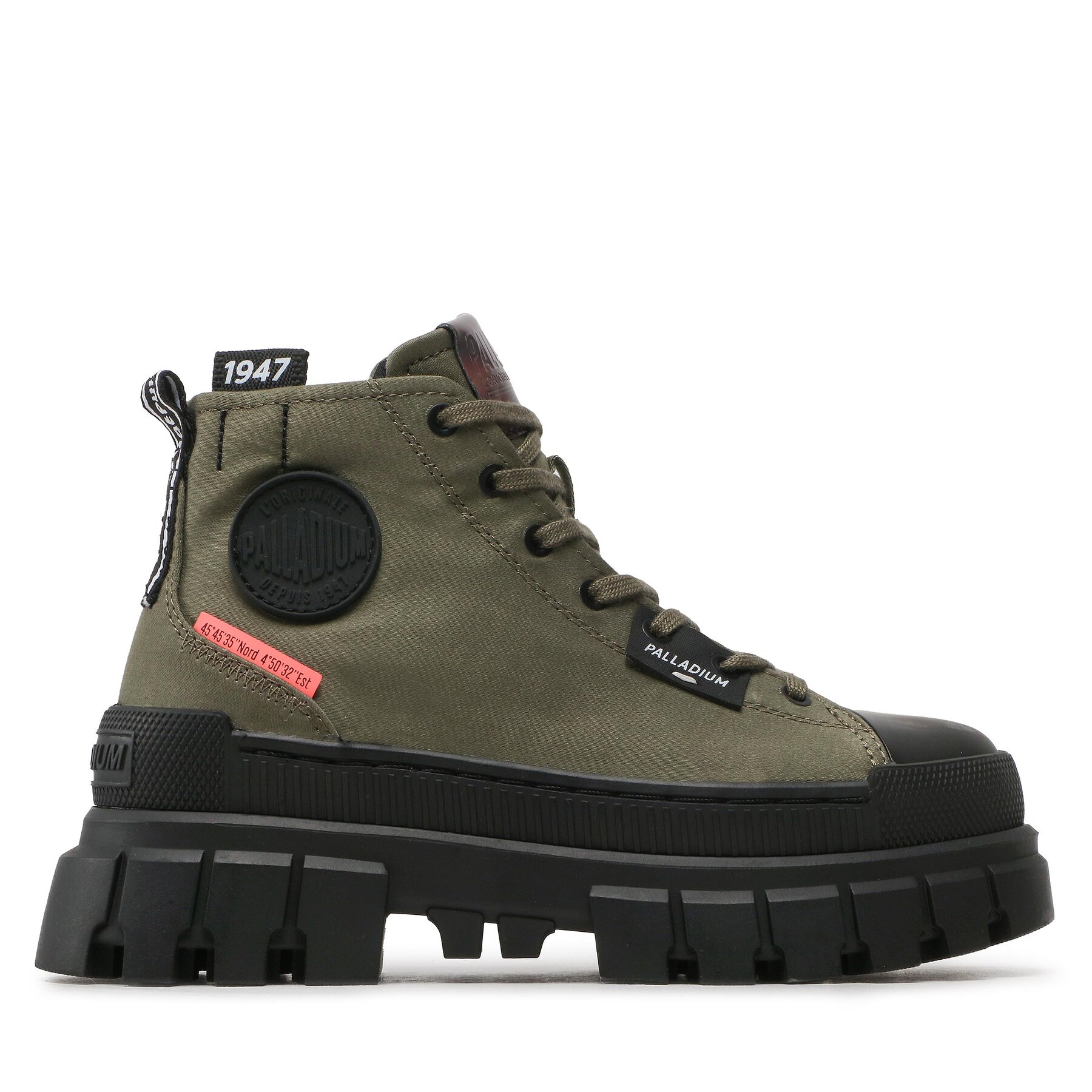 Schnürstiefeletten Palladium Revolt Hi Tx 97242-309-M Olive Night von Palladium