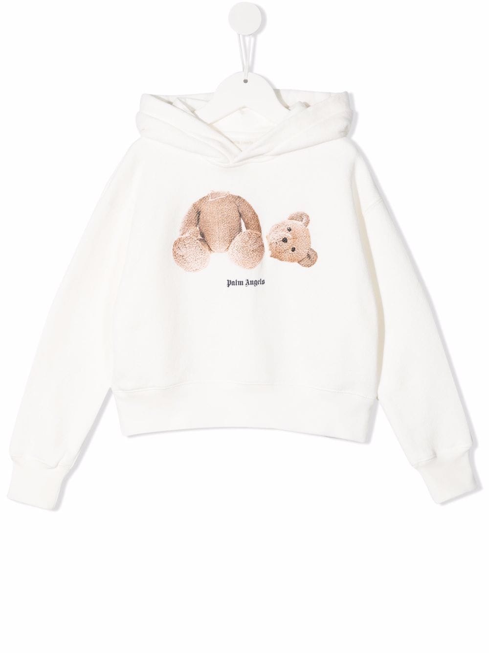 Palm Angels Kids Bear print cotton hoodie - White von Palm Angels Kids