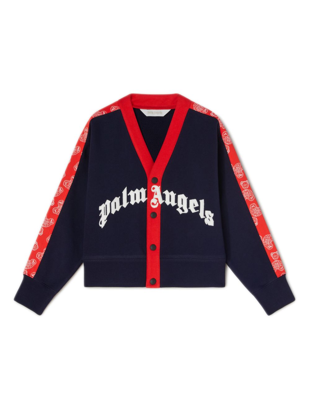 Palm Angels Kids Bears V-neck cotton cardigan - Blue von Palm Angels Kids