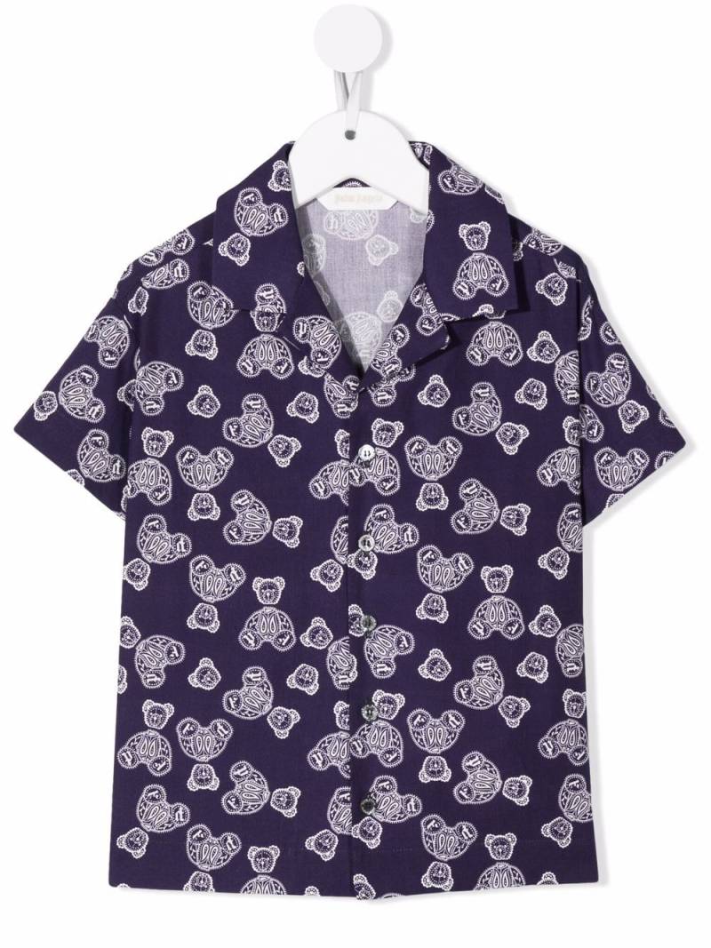 Palm Angels Kids Teddy Bear-print shirt - Blue von Palm Angels Kids