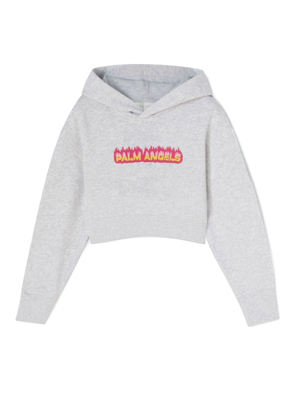 Palm Angels Kids Flames logo-print cotton hoodie - Grey von Palm Angels Kids