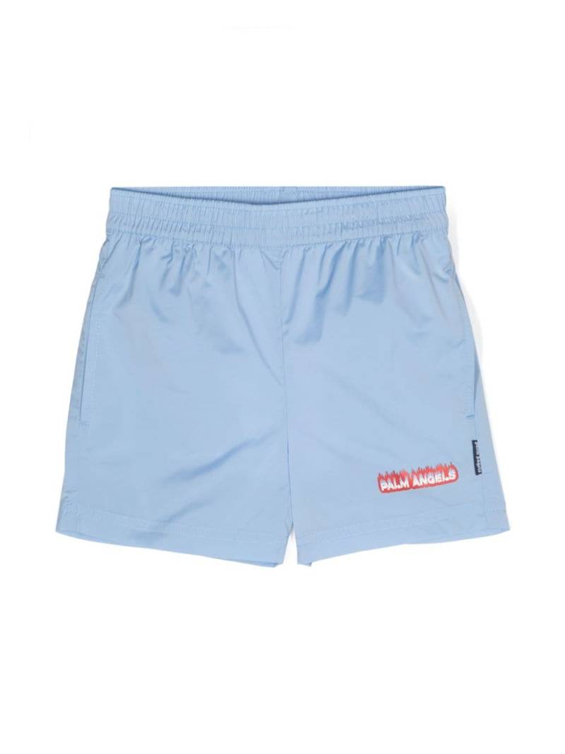 Palm Angels Kids Flames swim shorts - Blue von Palm Angels Kids