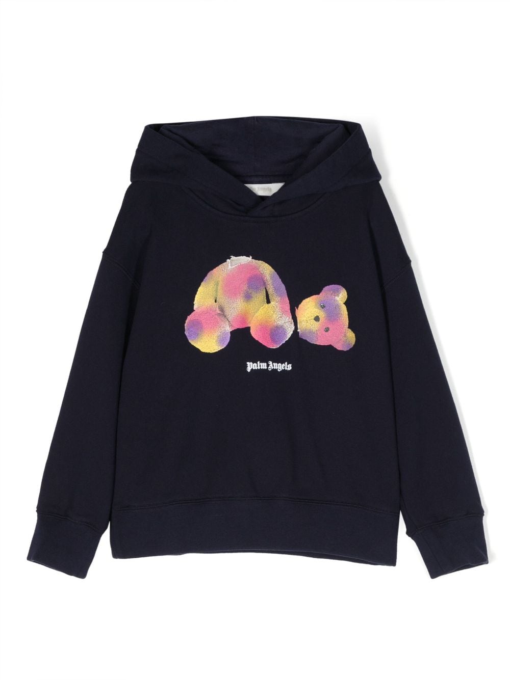 Palm Angels Kids Teddy Bear-print cotton hoodie - Blue von Palm Angels Kids