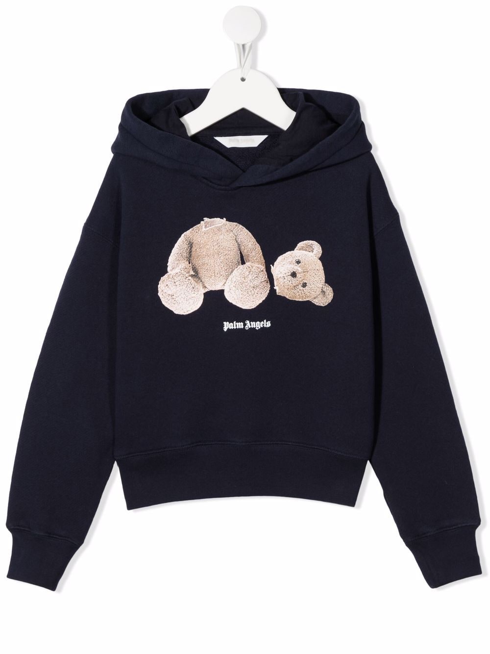 Palm Angels Kids Teddy Bear logo cotton hoodie - Blue von Palm Angels Kids