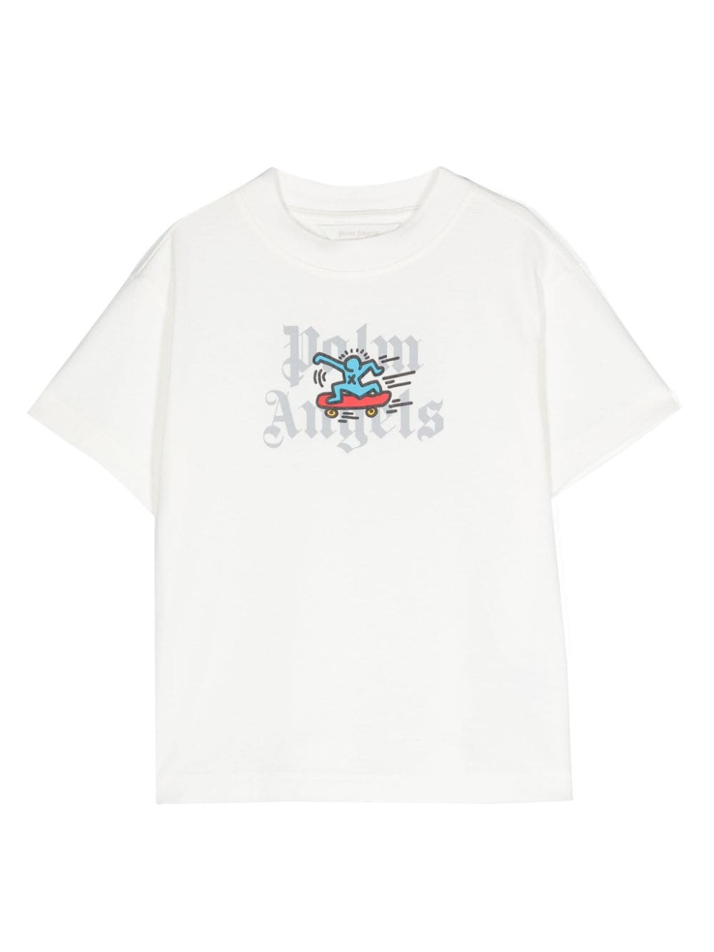 Palm Angels Kids x Keith Haring skateboard-print T-shirt - White von Palm Angels Kids