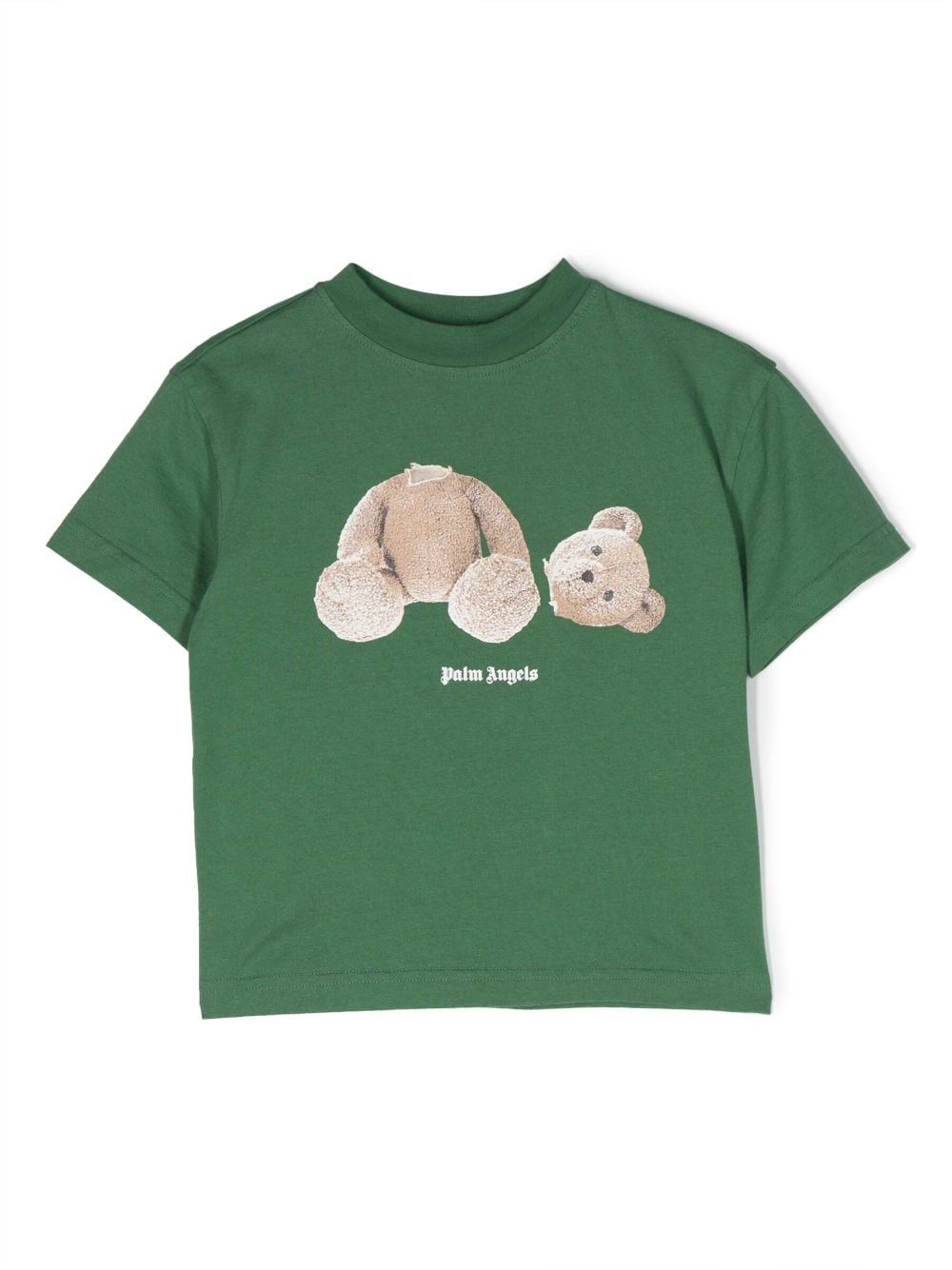 Palm Angels Kids bear-print cotton T-shirt - Green von Palm Angels Kids
