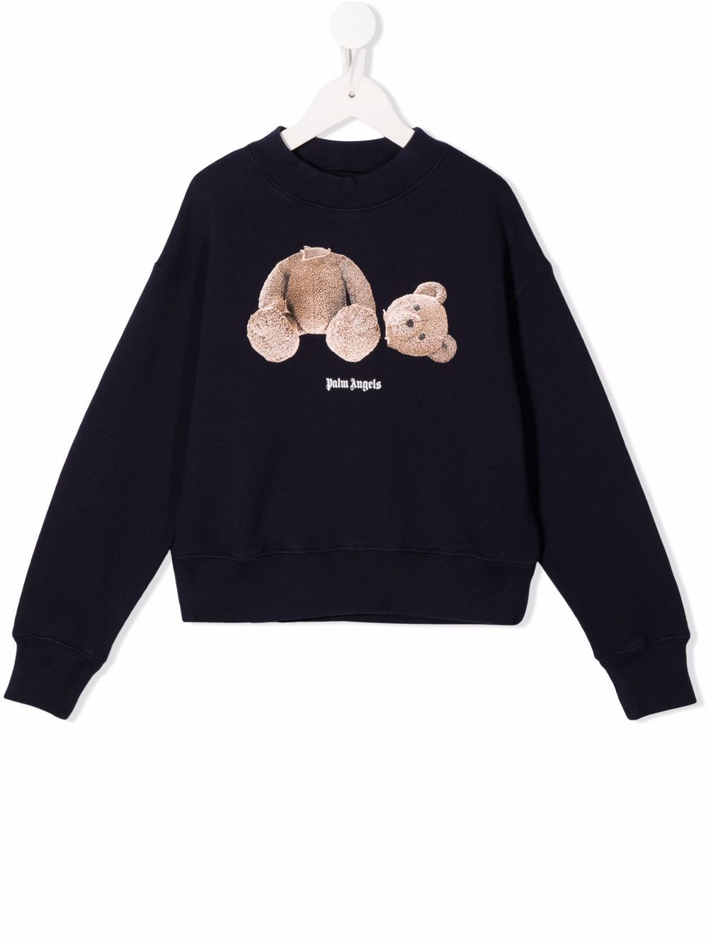 Palm Angels Kids bear-print cotton sweatshirt - Blue von Palm Angels Kids