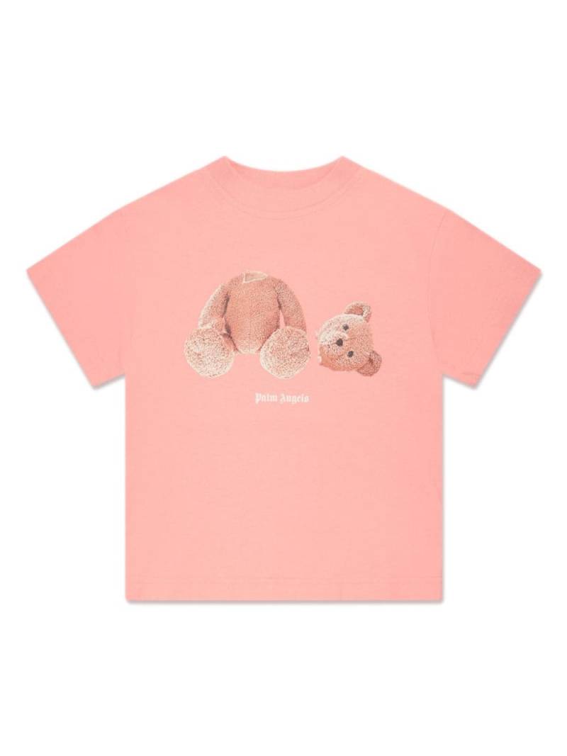 Palm Angels Kids bear-print organic cotton T-shirt - Pink von Palm Angels Kids
