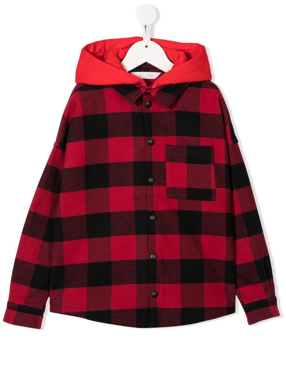 Palm Angels Kids check-pattern hooded jacket - Red von Palm Angels Kids