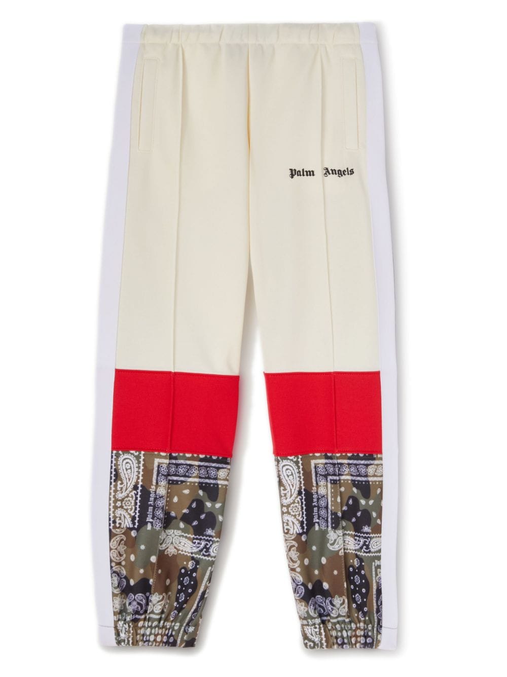 Palm Angels Kids colour-block logo-print track pants - White von Palm Angels Kids