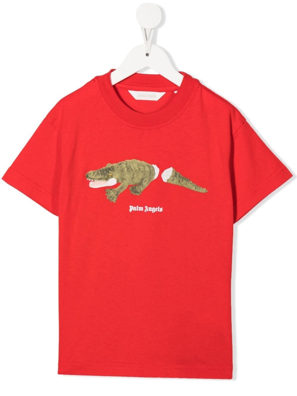 Palm Angels Kids crocodile logo-print T-shirt - Red von Palm Angels Kids