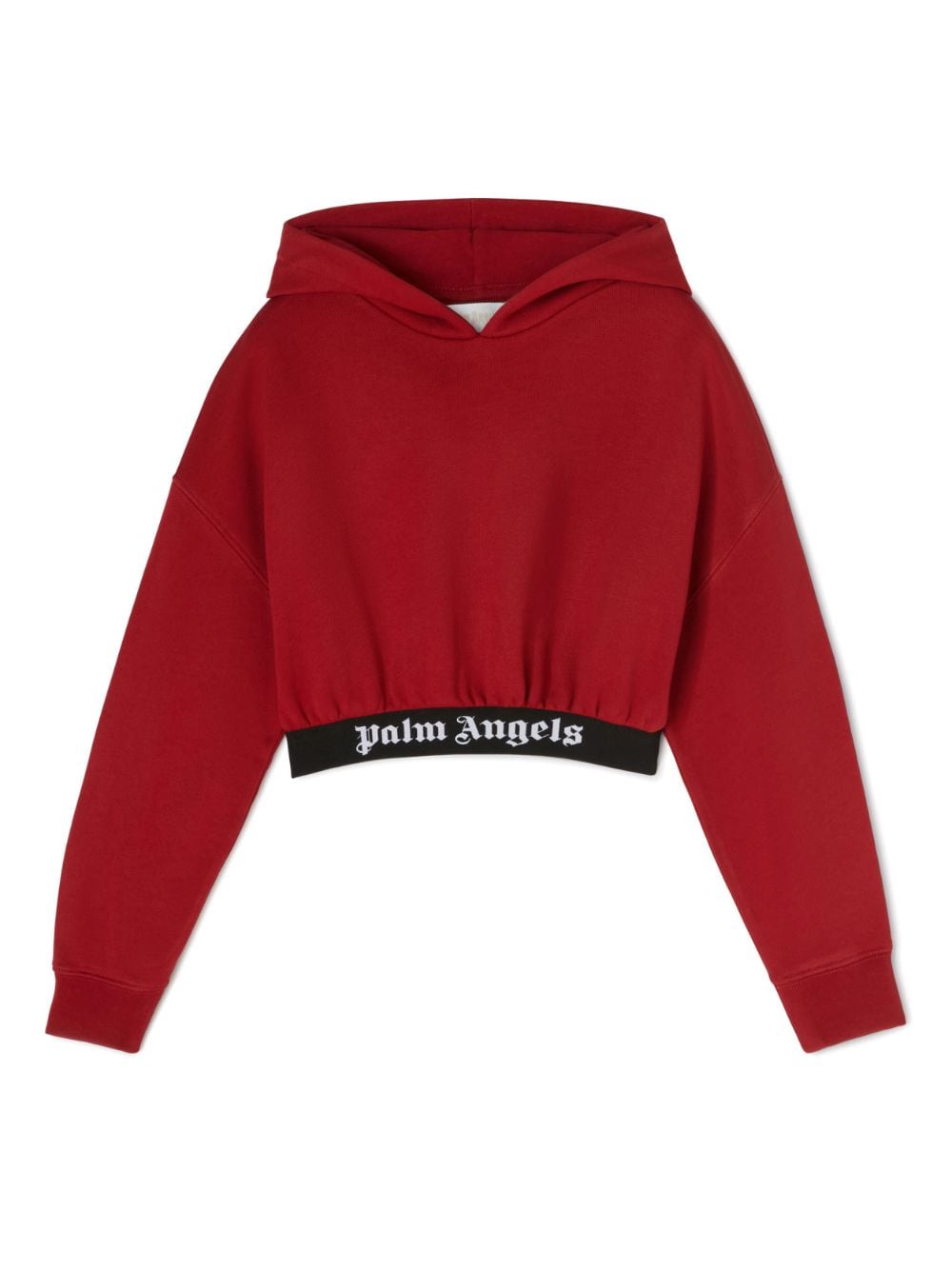 Palm Angels Kids cropped logo-band hoodie - Red von Palm Angels Kids