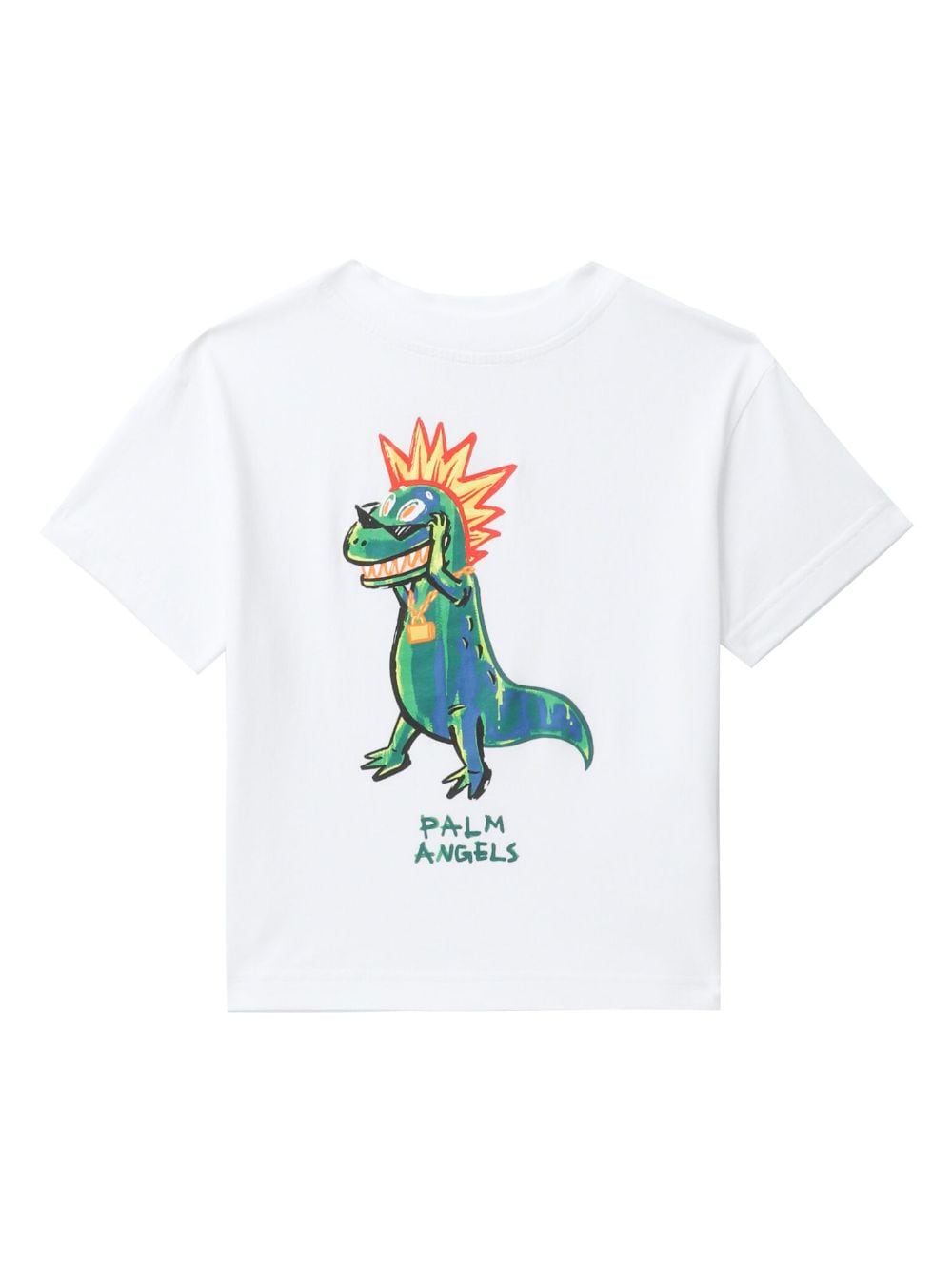 Palm Angels Kids dinosaur-print cotton T-shirt - White von Palm Angels Kids