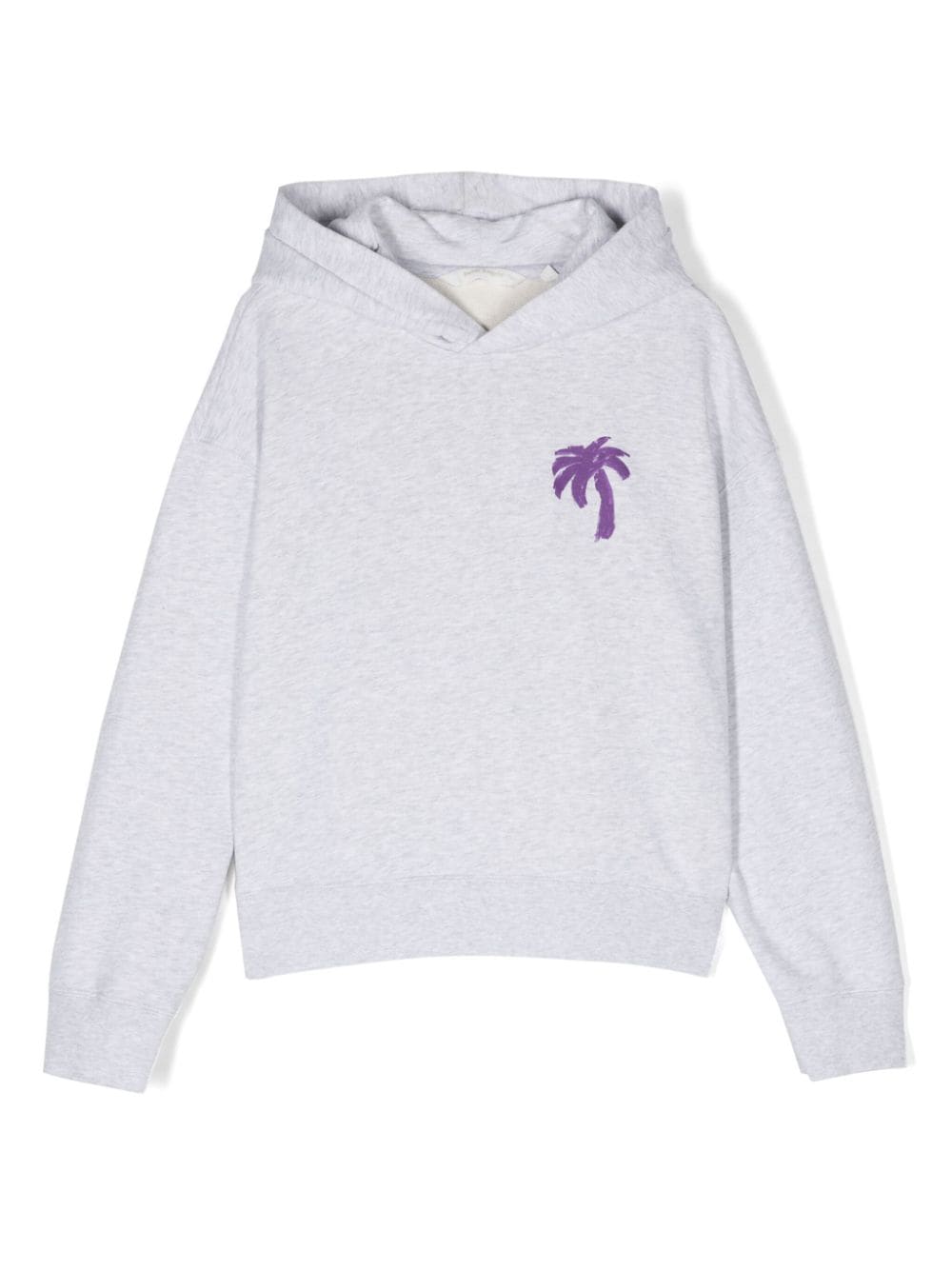 Palm Angels Kids embroidered-motif cotton hoodie - Grey von Palm Angels Kids