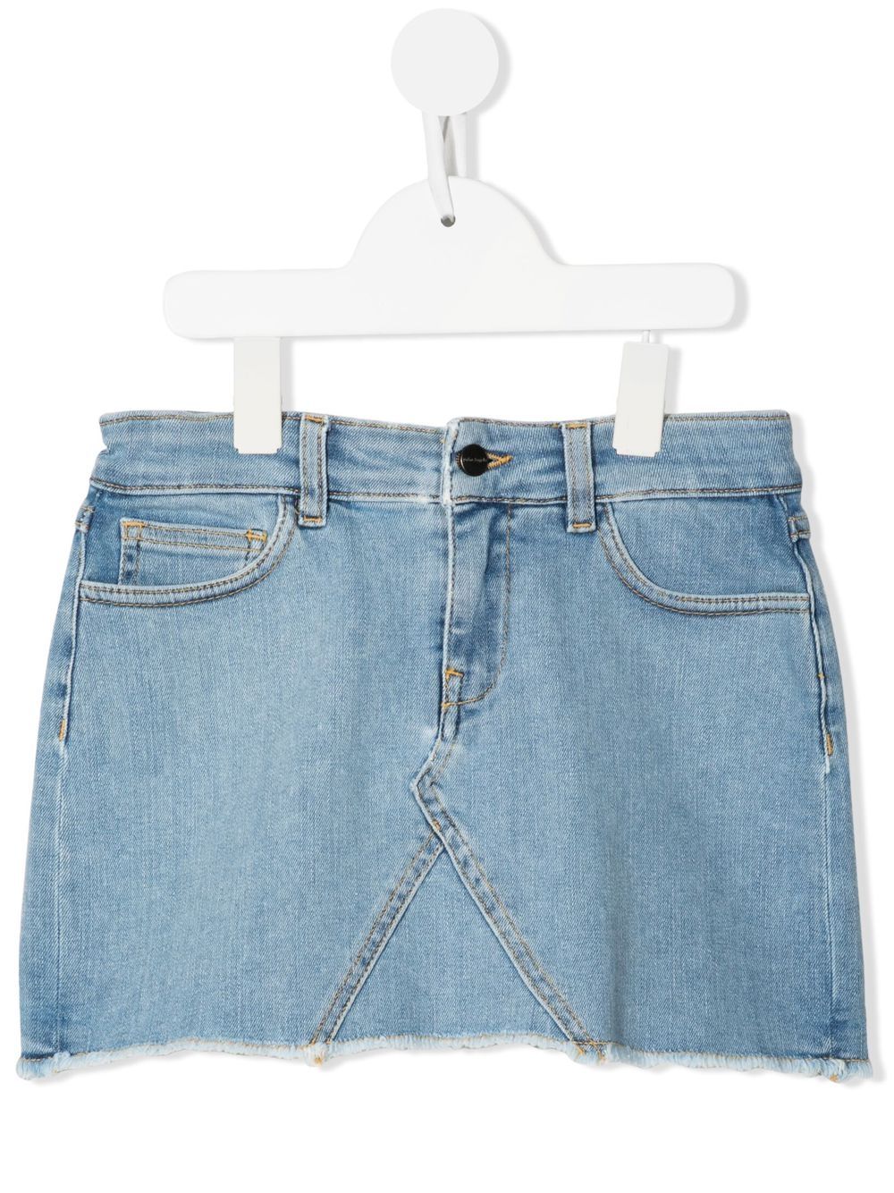 Palm Angels Kids fringed denim mini skirt - Blue von Palm Angels Kids