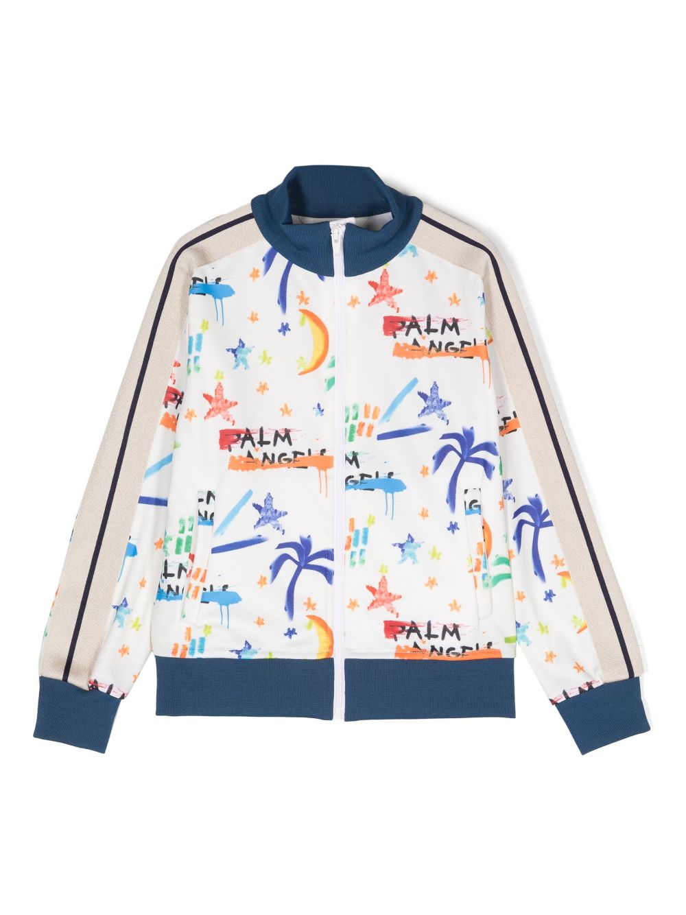 Palm Angels Kids graphic-print logo bomber jacket - Neutrals von Palm Angels Kids