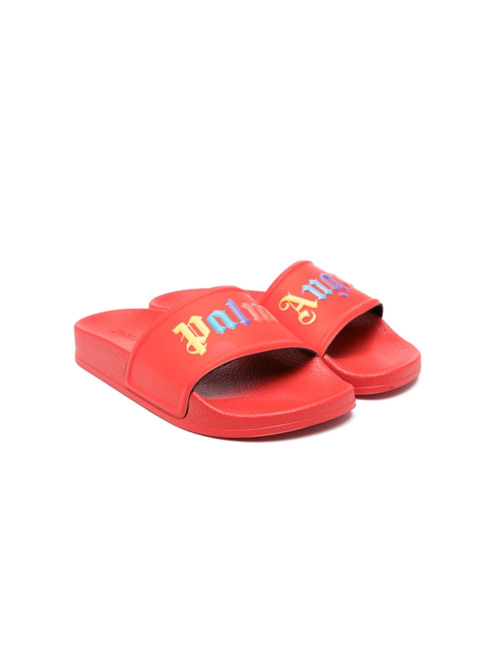 Palm Angels Kids logo-embossed moulded slippers - Red von Palm Angels Kids