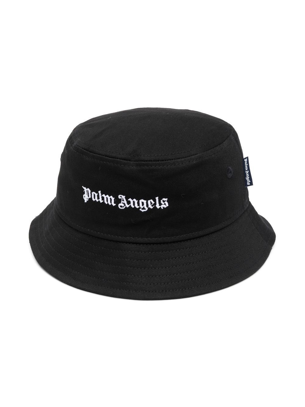 Palm Angels Kids logo-appliqu� bucket hat - Black von Palm Angels Kids