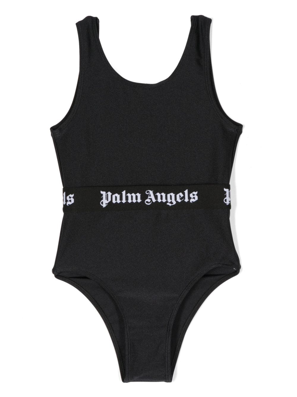 Palm Angels Kids logo-waistband one-piece swimsuit - Black von Palm Angels Kids