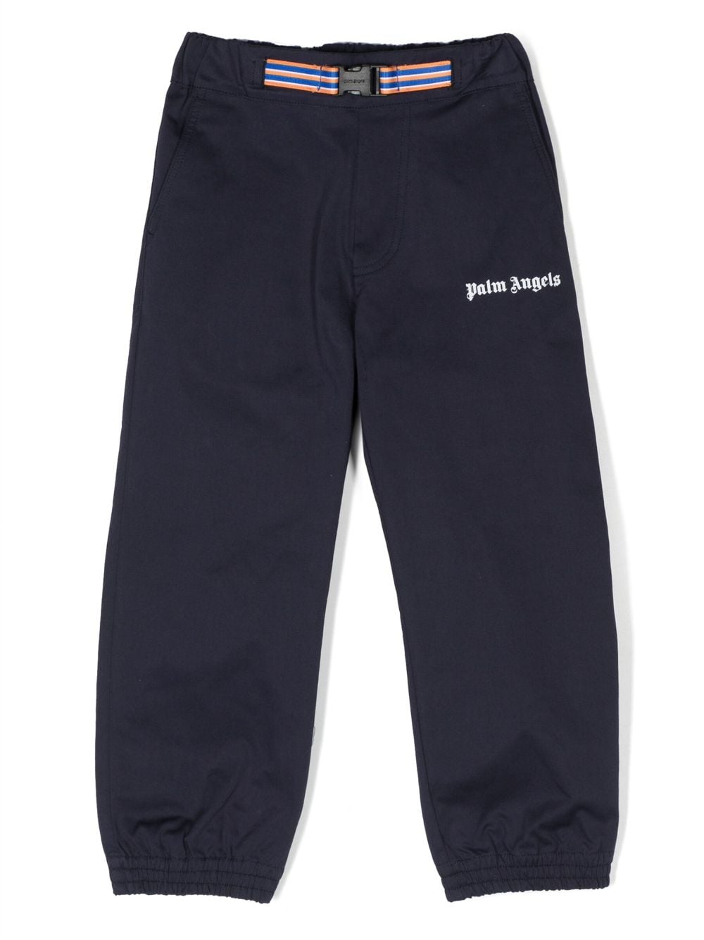 Palm Angels Kids logo-print belted trousers - Blue von Palm Angels Kids