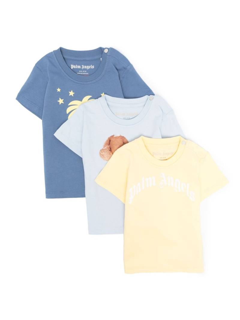 Palm Angels Kids logo-print cotton T-shirt (pack of three) - Yellow von Palm Angels Kids