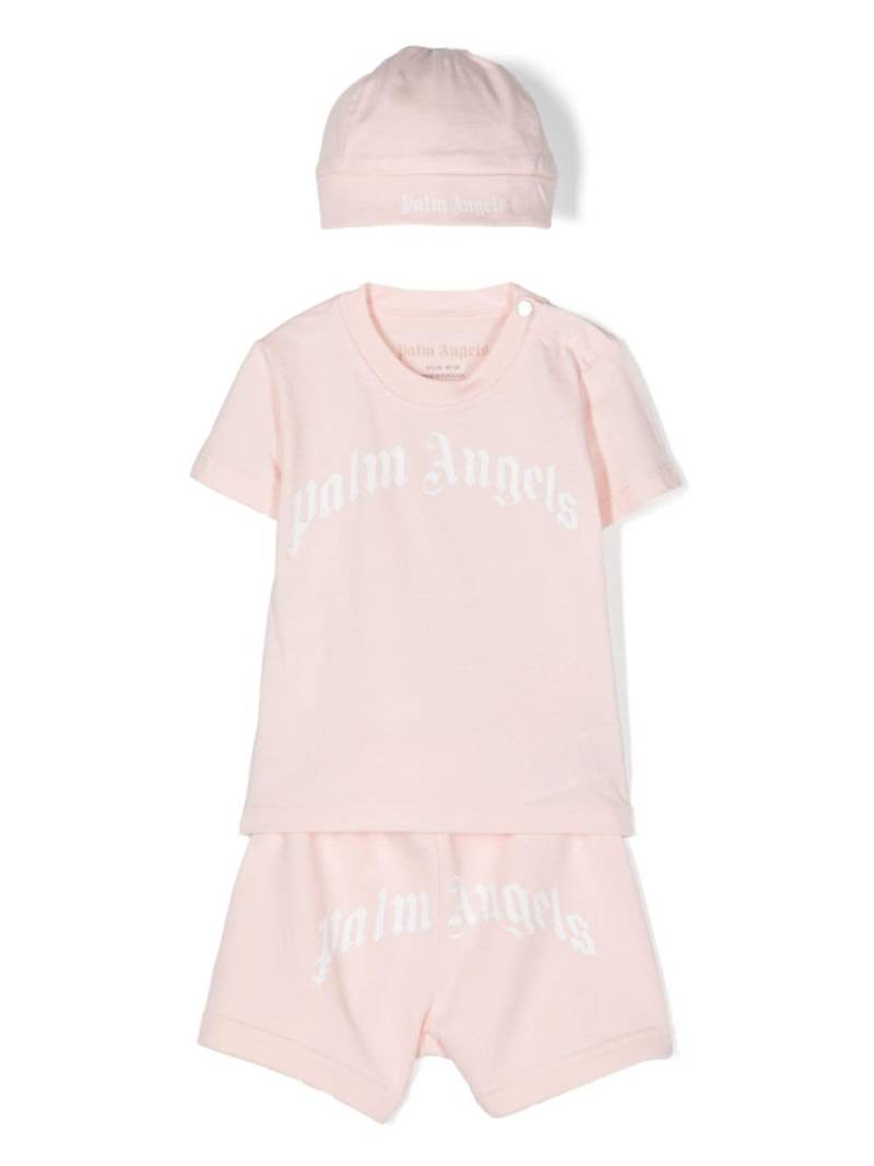 Palm Angels Kids logo-print cotton babygrow set - Pink von Palm Angels Kids