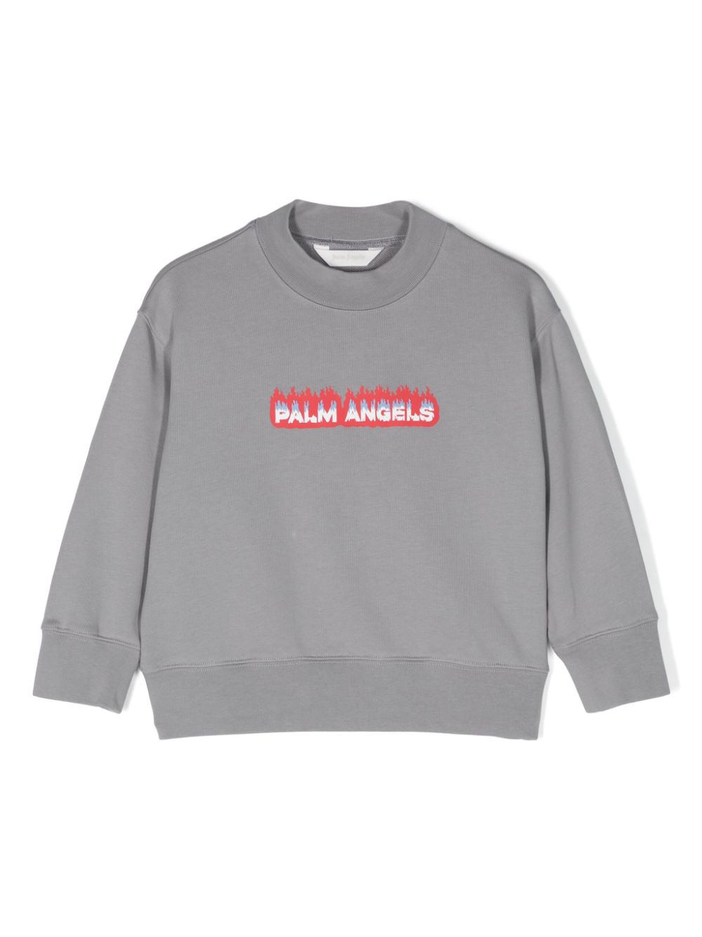 Palm Angels Kids logo-print cotton sweatshirt - Grey von Palm Angels Kids