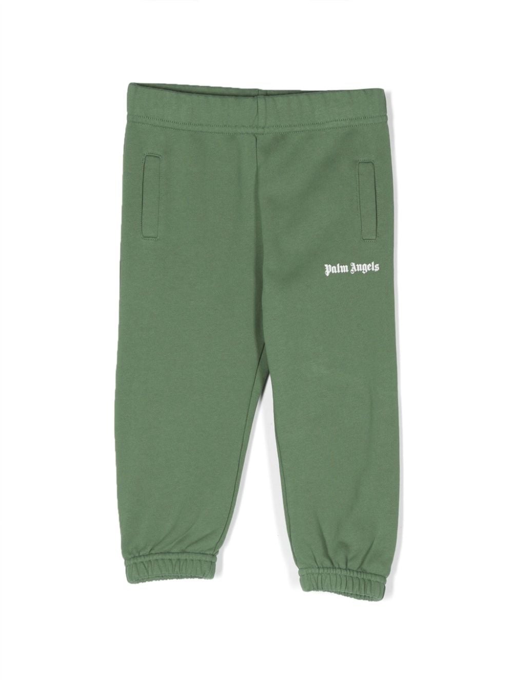 Palm Angels Kids logo-print cotton track pants - Green von Palm Angels Kids