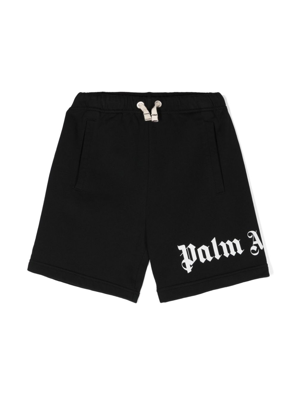 Palm Angels Kids logo-print cotton track shorts - Black von Palm Angels Kids