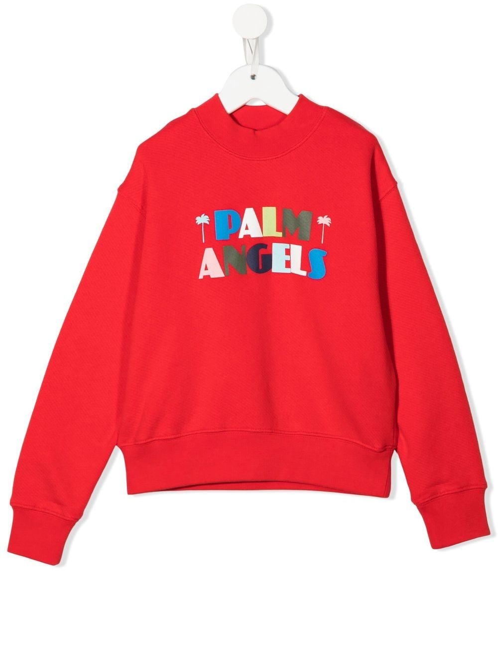 Palm Angels Kids logo-print crew neck jumper - Red von Palm Angels Kids