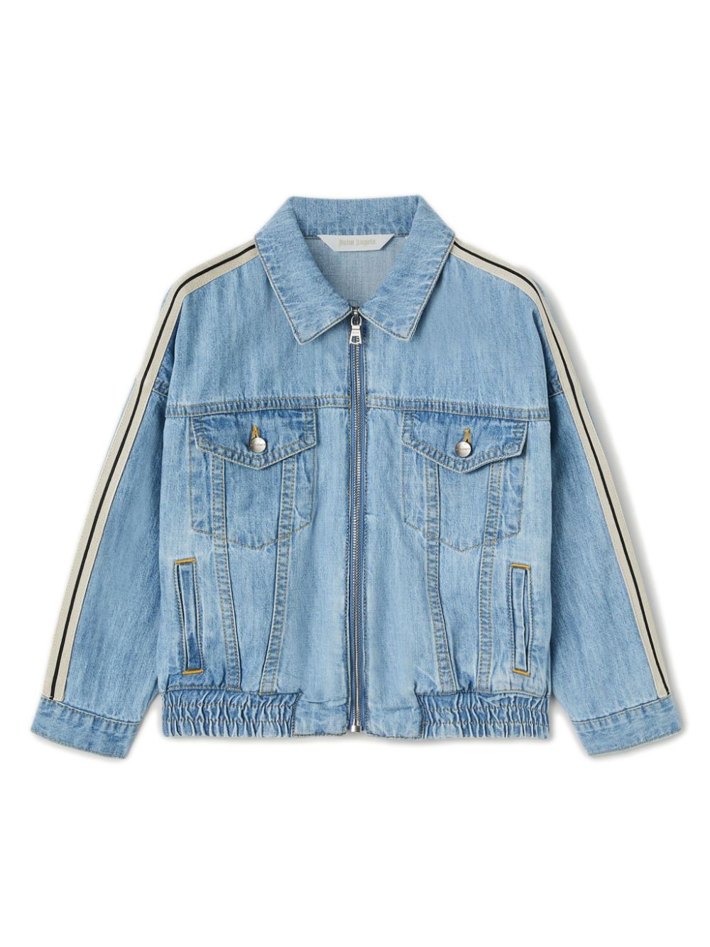 Palm Angels Kids logo-print denim jacket - Blue von Palm Angels Kids