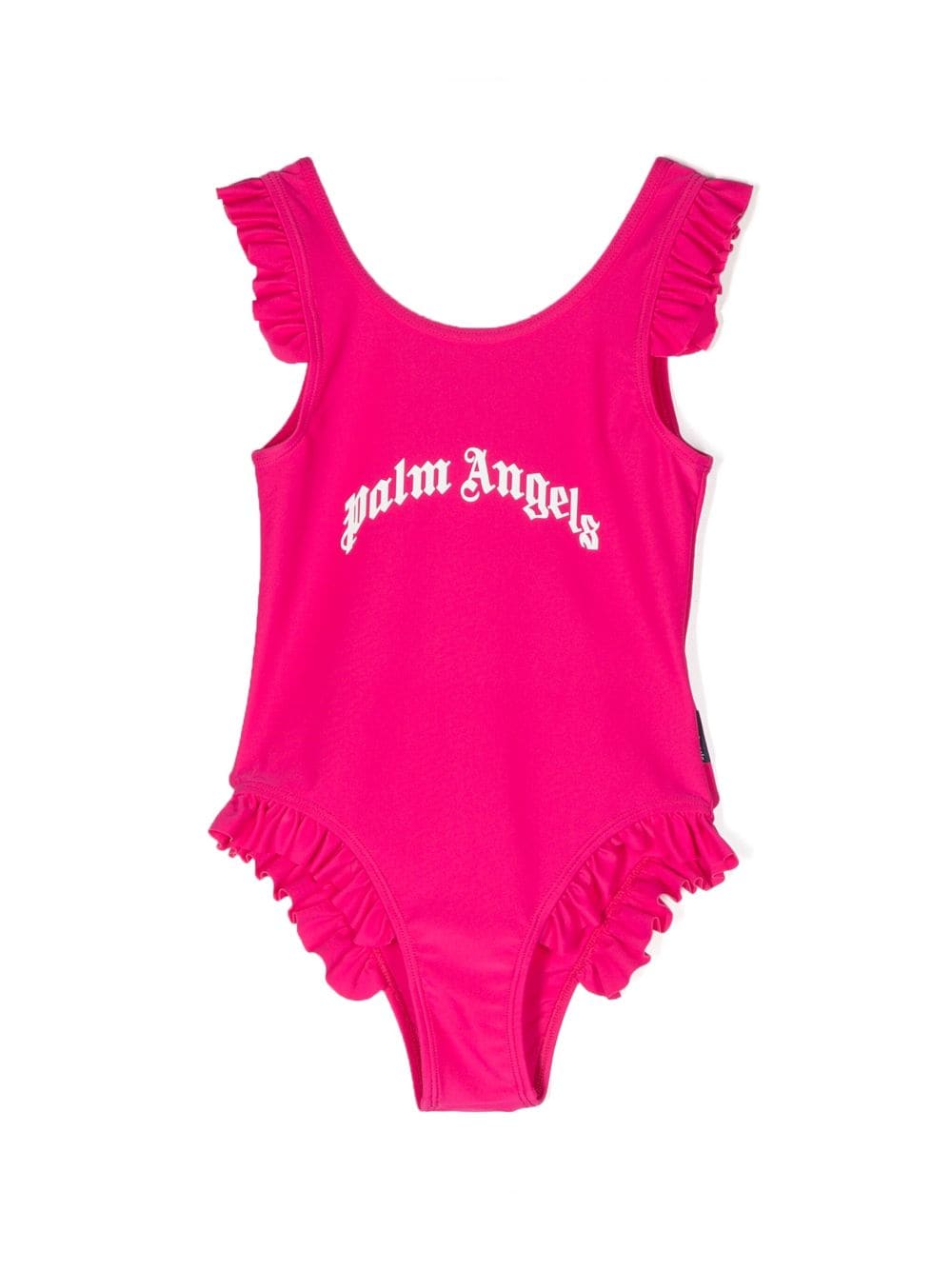 Palm Angels Kids logo-print ruffle-cuff swimsuit - Pink von Palm Angels Kids