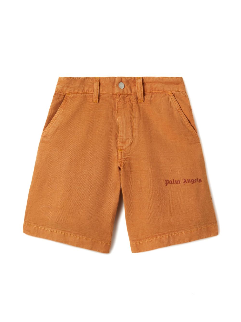 Palm Angels Kids logo-print straight-leg shorts - Orange von Palm Angels Kids